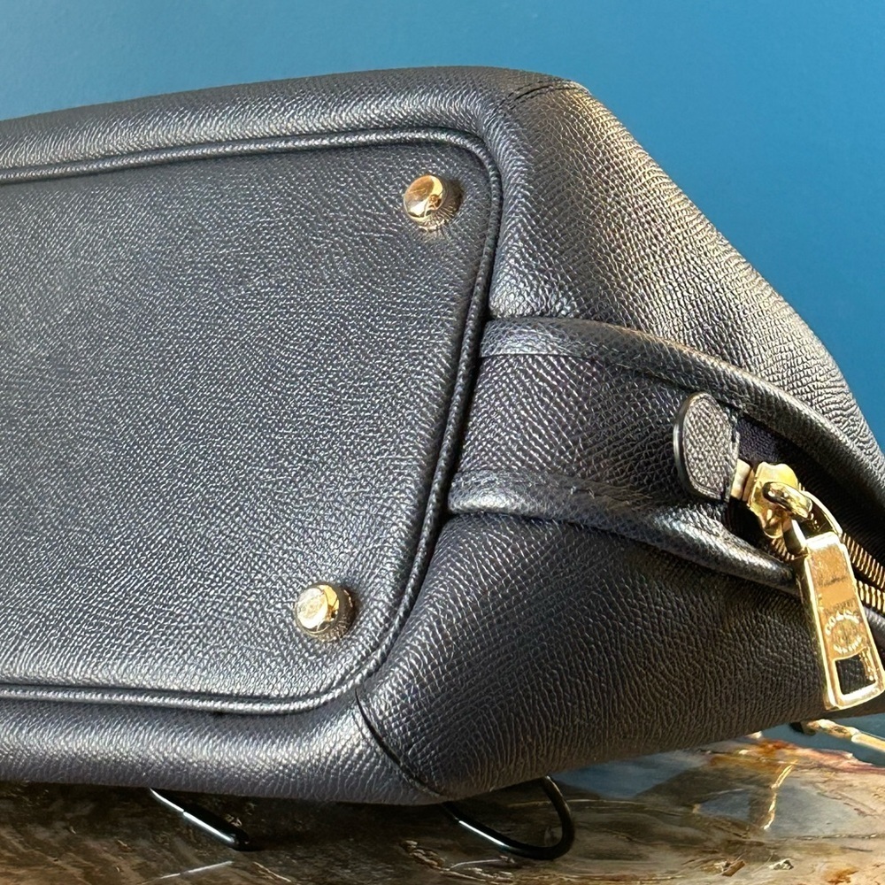 Coach Prince Street Midnight Blue Crossgrain Leather Domed Satchel 34939 - Picture 13 of 17